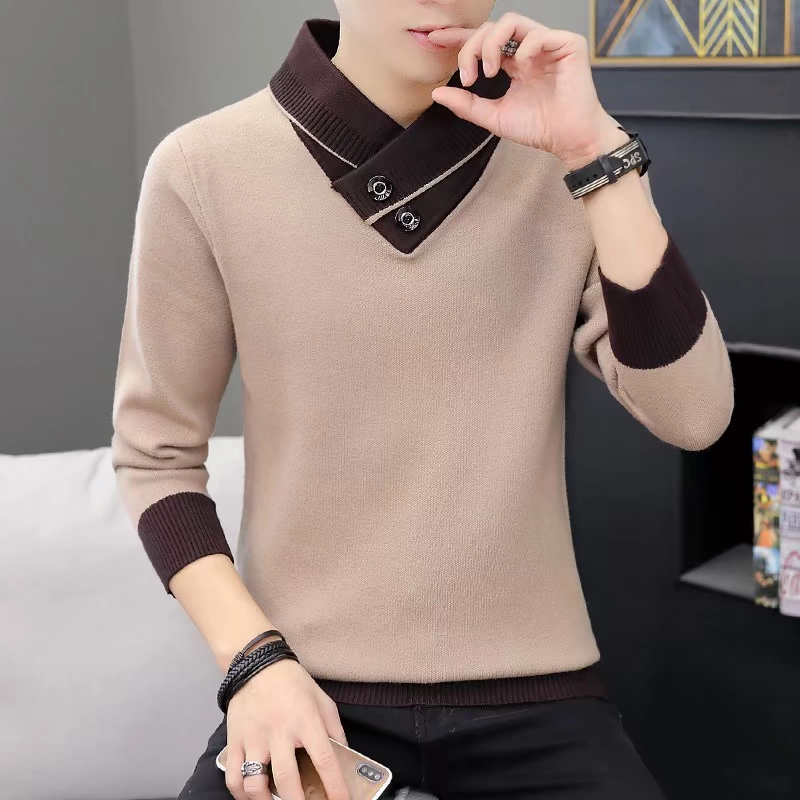 Tide thương hiệu quần áo nam 2019 áo len nam thu đông mới phiên bản Hàn Quốc của xu hướng áo len nam đẹp trai hoang dã - Áo len