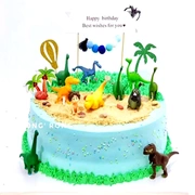 Khủng long đầu bánh trang trí sắp xếp tiệc Jurassic nướng đồ chơi búp bê sinh nhật trang trí bánh trang trí - Trang trí nội thất