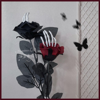 taobao agent Rose hand bone bone dark fake flower props Halloween lolita with a dense room script setting to shoot flowers