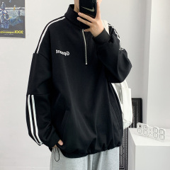 Sweater men's spring autumn new loose top hip hop versatile Pullover