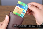Tự động pop-up thẻ tay áo chống từ chủ thẻ đa thẻ thẻ hộp đầu lớp da thẻ ví gói