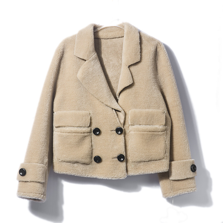 Nalan hun khói chống mùa lông ngắn len cừu sheared 2018 mới của Hàn Quốc phiên bản của da lộn lót phụ nữ hoang dã của áo khoác