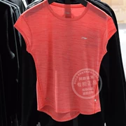 Li Ning nữ tay ngắn mùa hè 2018 đào tạo nhanh quần áo thể thao cổ tròn áo thun thể thao ATSN068-1-2-3 - Áo phông thể thao