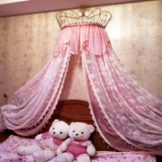 Giường crepe ins Bắc Âu tòa mới nhỏ tươi cô gái tim hồng dịu dàng công chúa ren rèm trang trí sợi với khung