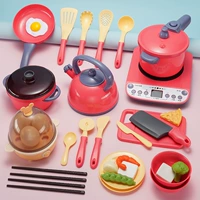 Детская семейная кухня, реалистичная кухонная утварь, посуда, игрушка, фруктовый комплект