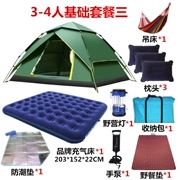 Lều ngoài trời 3-4 người Tự động làm dày lều chống mưa đôi gia đình tự động cắm trại hai phòng và một hội trường - Lều / mái hiên / phụ kiện lều