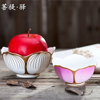 Бодхиди розовый рисунок золотой лотос миска для чаши Будда Керамическая чаша миска миска миска миска Бао Шен