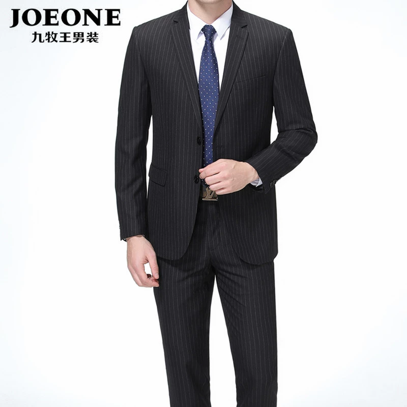 Jiumuwang Bộ đồ vest nam phù hợp với đồ len nam Bộ đồ công sở chuyên nghiệp Trang phục chú rể Váy cưới cao cấp - Suit phù hợp