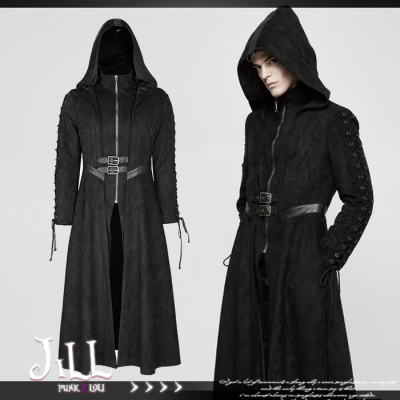 taobao agent O Jier o Gothic Breeze Assassination Army Leather Sliming Fallen Angels Connected Coat Punk Rave Y780