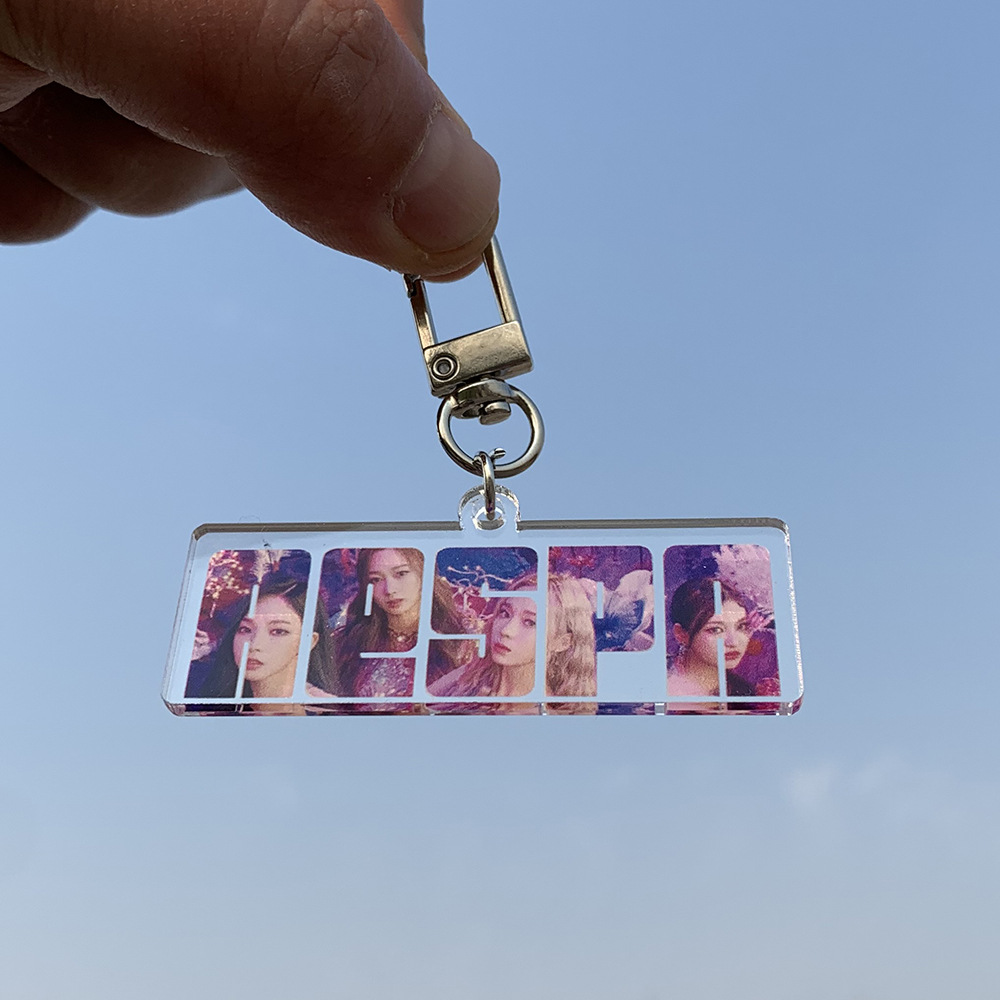 CollectiveAESPA combination periphery Acrylic Key buckle knapsack Pendant Key chain aespakarina
