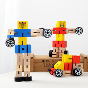 Bằng gỗ Loạt Các Robot Đồ Chơi Ba Chiều Transformers Rubik của Cube Trẻ Em Câu Đố Xe Búp Bê Tay Chơi Mô Hình