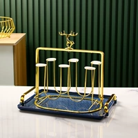 Маленький поднос Blue+Golden Deer 6 стакана