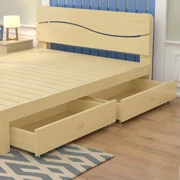 Nội thất giường gỗ nguyên khối 1,3 mét có đầu giường ngăn kéo. 5m đơn giản giường rộng chủ 1,8m