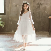Váy đuôi cá cho bé gái tiểu học áo dài mùa hè ren trắng trẻ nhỏ công chúa váy bé gái nhỏ - Váy