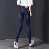 Quần jean nữ cạp cao 2018 xuân hè mới phối quần skinny bó sát cộng với quần nhung dài bút chì hoang dã - Quần jean chân váy bò