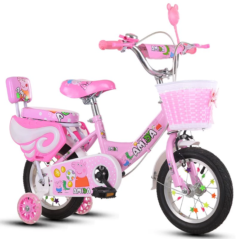 Cô gái xe đạp trẻ em xe đẩy em bé nhỏ trẻ em xe đạp mô hình phụ nữ 2 đến 3-4 đến 5-6-7 tuổi 8 có thể được lập hóa đơn - Con lăn trượt patinet / trẻ em