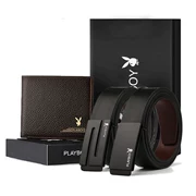 Playboy Belt Leather Wallet Hộp quà tặng Giới trẻ Xu hướng Thời trang Kinh doanh Tự động Khóa Thắt lưng Quà tặng - Thắt lưng