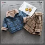 Bé trai áo len cashmere mùa thu và mùa đông ấm áp trẻ em Hàn Quốc cộng với áo khoác lông mịn bé dày áo khoác nước ngoài quần áo trẻ em