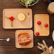 Nhật Bản khay gỗ hình chữ nhật hộ gia đình chén trái cây đĩa gỗ đĩa gỗ bánh mì tấm gỗ tấm rắn