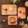 Nhật Bản khay gỗ hình chữ nhật hộ gia đình chén trái cây đĩa gỗ đĩa gỗ bánh mì tấm gỗ tấm rắn gia dụng gỗ