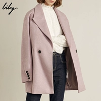 Đặc biệt Lily2018 mùa đông mới dành cho nữ phiên bản Hàn Quốc của chiếc áo khoác len dài phần rộng nhẹ màu tím nhạt 1916 - Áo Hàn Quốc áo khoác dạ nữ dài
