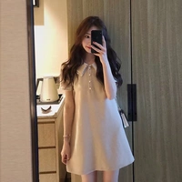 Phụ nữ Hàn Quốc 2019 hè mới váy ngắn ngắn đại học gió tính tình ngọt ngào thả lỏng đầm mỏng - Váy eo cao 	mẫu váy eo đẹp	