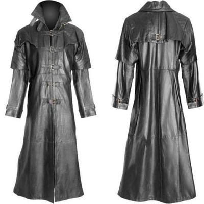 taobao agent Long polyurethane trench coat, tight, cosplay
