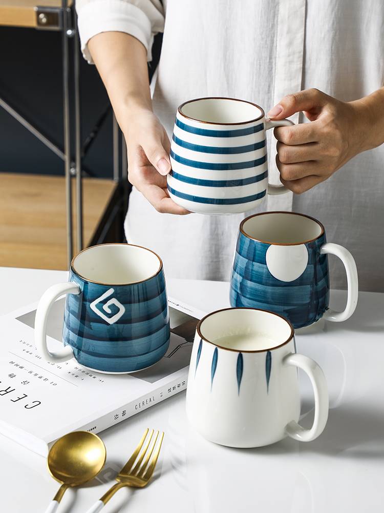 日本製セラミックコーヒーオフィスマグ手描きカップ