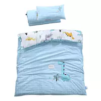 Bé bộ đồ giường mẫu giáo cho trẻ em chợp mắt bộ đồ giường chăn chứa lõi sáu bộ ba mảnh bé mùa đông - Bộ đồ giường trẻ em 	chăn ga cao cấp cho bé	