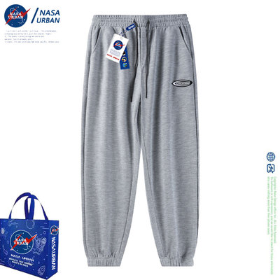 NASA URBAN夏季新款纯色束脚卫裤男士潮流宽松休闲长裤篮球运动裤