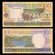 [Châu Phi] thương hiệu mới UNC Rwanda 100 franc ghi chú ngoại tệ