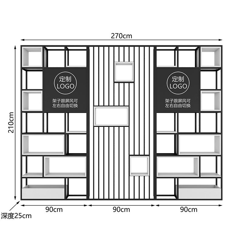 Giá đỡ phân vùng tùy chỉnh 
            giá sách gỗ nguyên khối lối vào công ty logo hình ảnh giá trưng bày trên tường lưới sắt rèn màn hình văn phòng vách ngăn điều hòa 