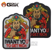 GET RICH Fortuna Ma Thuật Sticker Tôi muốn bạn thực hiện một tài sản armband tinh thần huy hiệu chiến thuật ba lô sticker