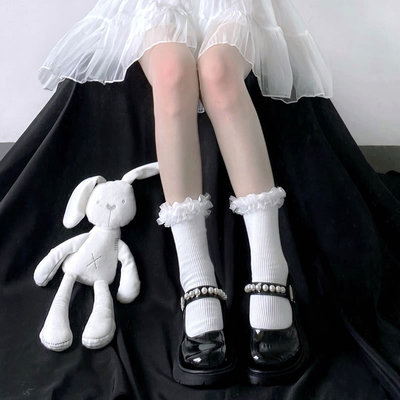 taobao agent Japanese lace colored base socks, Lolita style, lace dress
