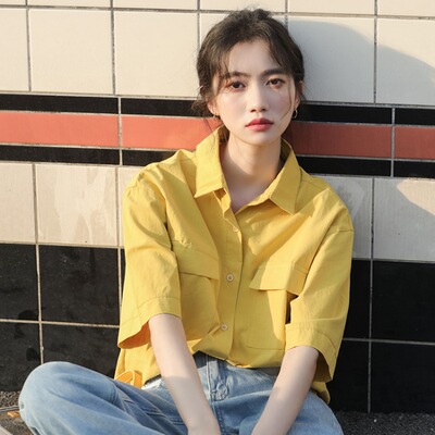 taobao agent Summer retro jacket, french style, with short sleeve, polo collar