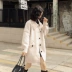Áo khoác lông cừu dạng hạt dài tay 2019 thu đông mùa đông Hàn Quốc phù hợp với áo dài cổ áo đơn Nizi áo khoác nữ - Accentuated eo áo Accentuated eo áo