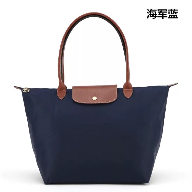 Hot Sale Recommendation / Dark Blue [Medium]summer commute France classic Dumplings female nylon Tote Bag portable The single shoulder bag package female high-capacity Longxiang bag