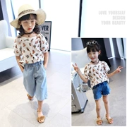 Cô gái ngắn tay áo trẻ em hoa búp bê áo sơ mi 2018 mùa hè mới Hàn Quốc bé phồng tay áo