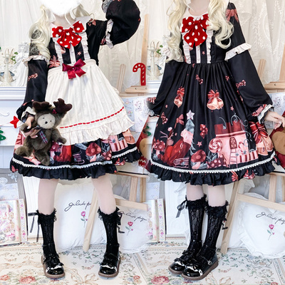 taobao agent Genuine retro dress with sleeves, set, Lolita style, long sleeve