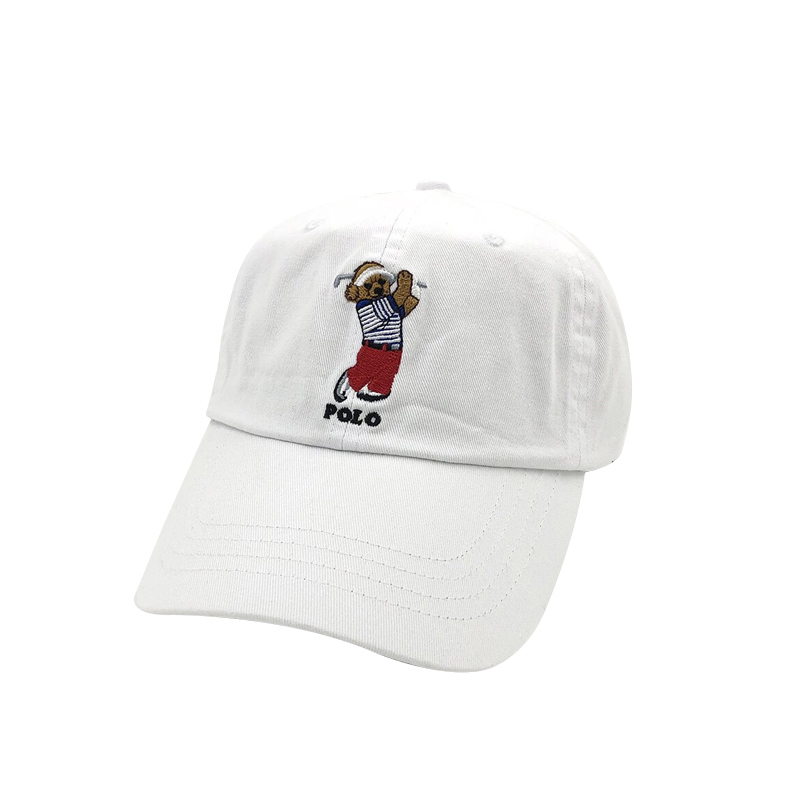 Golf Bear & WhitePolo Bear Hat female Chaopai ins Paul Baseball cap male leisure time peaked cap Sun hat RL Export