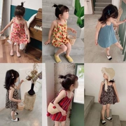 Váy bé gái 2019 hè mới cho bé chất liệu cotton và vải lanh váy hoa kỳ nghỉ đi biển váy mỏng - Váy