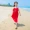 Váy voan nữ 2018 mới dành cho nữ mùa hè váy trễ vai trần váy kỳ nghỉ màu đỏ Váy bé gái đi biển - Váy dài