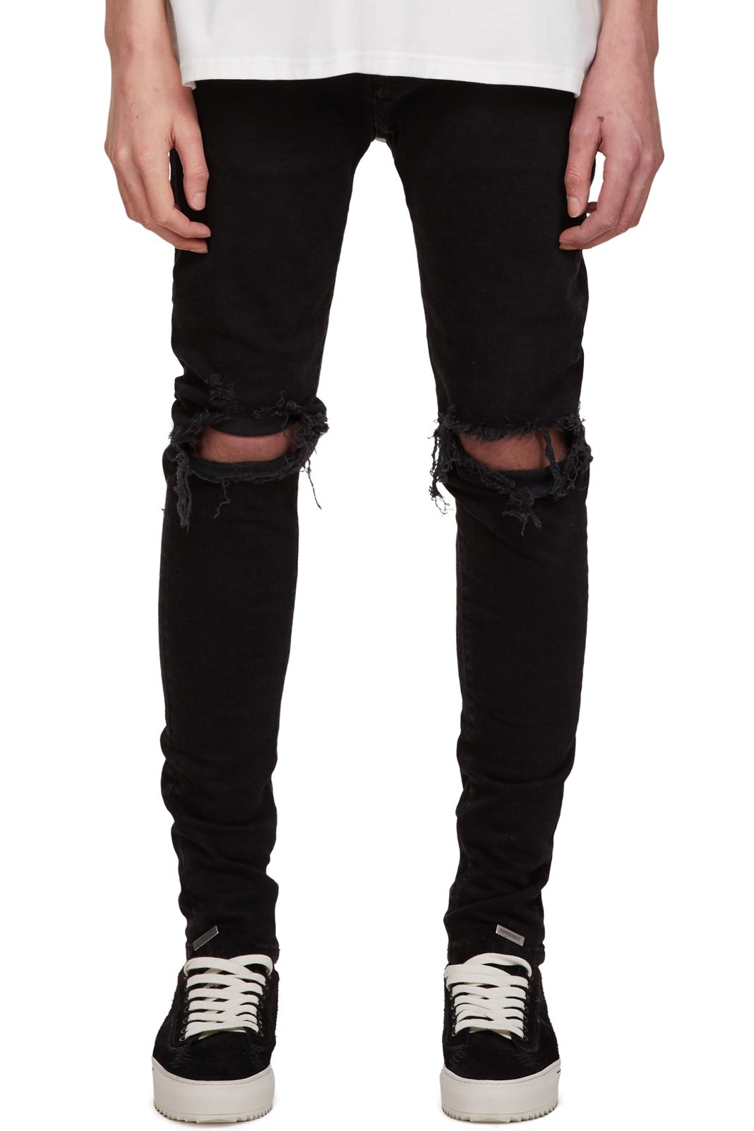 Black Letterless Knife CuttingRepresent Knife cutting Embroidery cowboy Versatile Casual pants hole High street male Little feet Self cultivation Jeans FOG