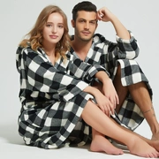 Áo ngủ flannel nữ dài phần nam san hô nhung đồ ngủ mùa đông cặp vợ chồng áo choàng trùm đầu dịch vụ nhà áo choàng tắm