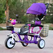 Xe ba bánh trẻ em có thể mang đến cho mọi người cặp song sinh ba bánh xe đẩy em bé đồ chơi phía trước và ghế sau hai xe đẩy em bé - Con lăn trượt patinet / trẻ em