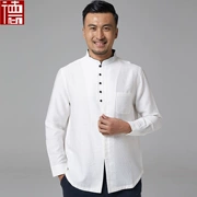 Lâm Xuân. Áo xuân hè 2019 phù hợp với áo sơ mi mới kiểu Trung Quốc cổ áo dài tay kiểu Trung Quốc - Trang phục dân tộc