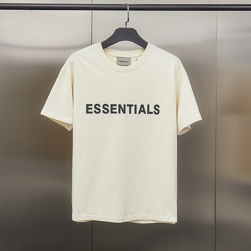 BeigeFEAROFGODFOG2020 new pattern Double line Chest silica gel letter trend easy High street Short sleeve T-shirt male
