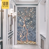 Арт -роспись мраморная мозаика режущая каменная мозаичная головоломка Новая китайская фоновая стена крыльца