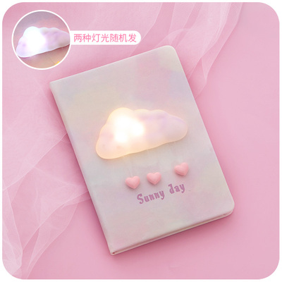 Pink Clouds & Lights & Color Pagesoriginality Simplicity Internet celebrity Gift box notebook Stationery lovely Notepad thick Cartoon Hand book student day Return a gift