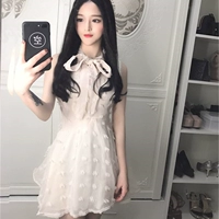 Mạng yy quần áo nữ neo quần áo trên gương ngọt ngào dễ thương công chúa quai nơ bong bóng chân váy xòe dài